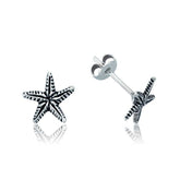 Boucles d'oreilles à tige en argent en forme d'étoile de mer